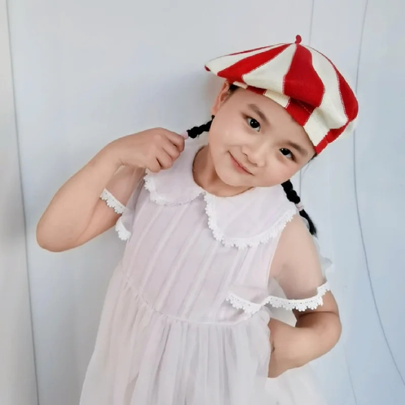 Girls Knitted Cotton Beret Hats Candy Color French Style Kids Children Boys Painters Hat Mushroom Caps Beanie Soft Breathable 250520