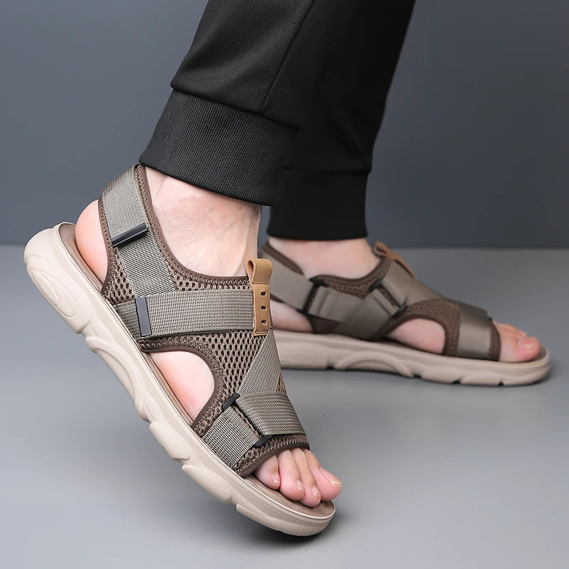 YRZL Sandals Soft Comfortable Non-Slip Men Shoes High Quality Beach Sandals Mens Gladiator Sandals Summer Casual Flat Shoes 250515