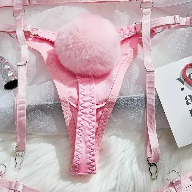 Bunny Girl Sexy Lingerie Set for Women Hollow Out See-Through Straps Patchwork Sexy Bunny Headband Lingerie Bra Set New R250520