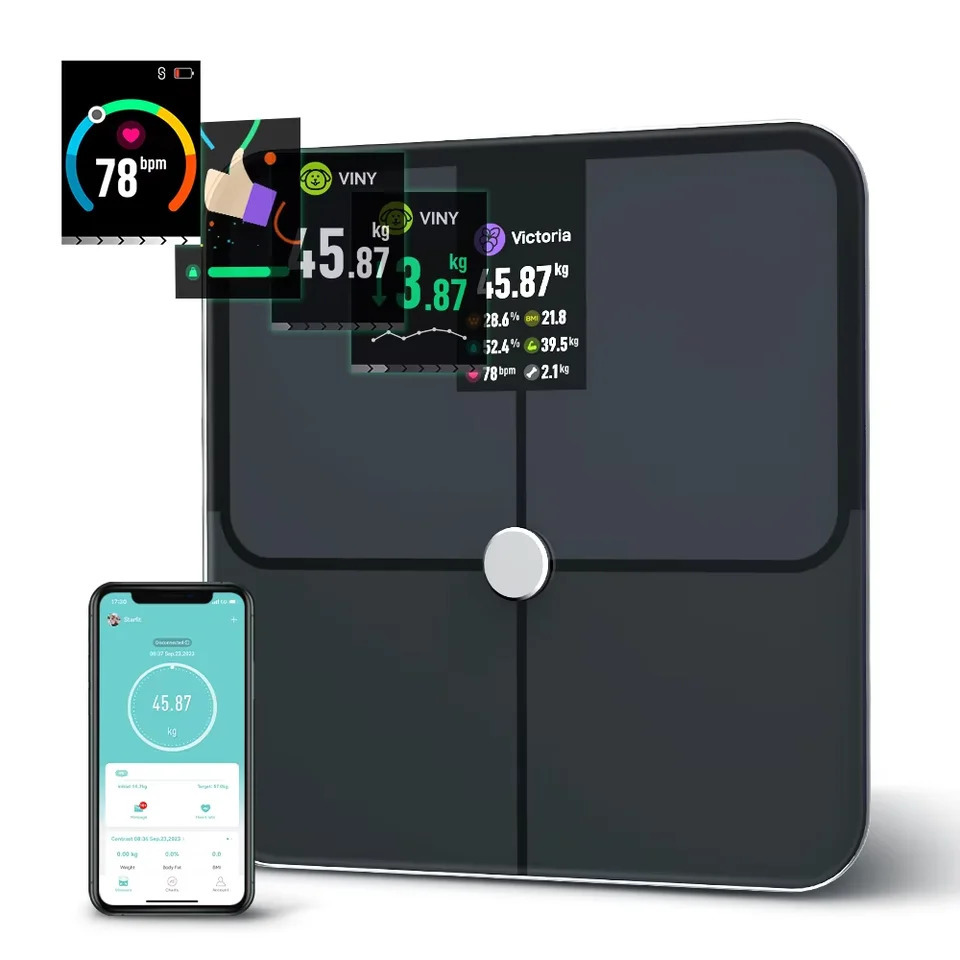 Digital Body Fat Scales Human Body Scale Smart TFT Color Screen Heart Rate Precise and Professional Smart Body Weight Scale 250513