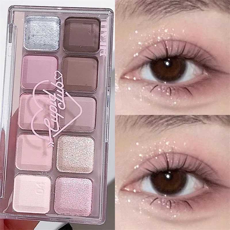 10 Colors Matte Pearl Grey Pink Eye Shadow Long Lasting Glitter Eye Shadow Brown Earthy Color Eye Pigment Plate Korean Makeup W250520
