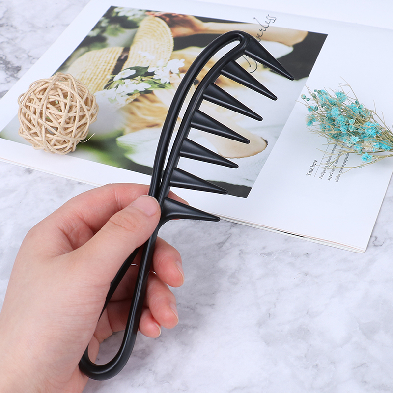 Handle Grip Large Tooth Curly Hair Comb Hair Styling Comb Men Hairdressing Wide Teeth Comb Gift
