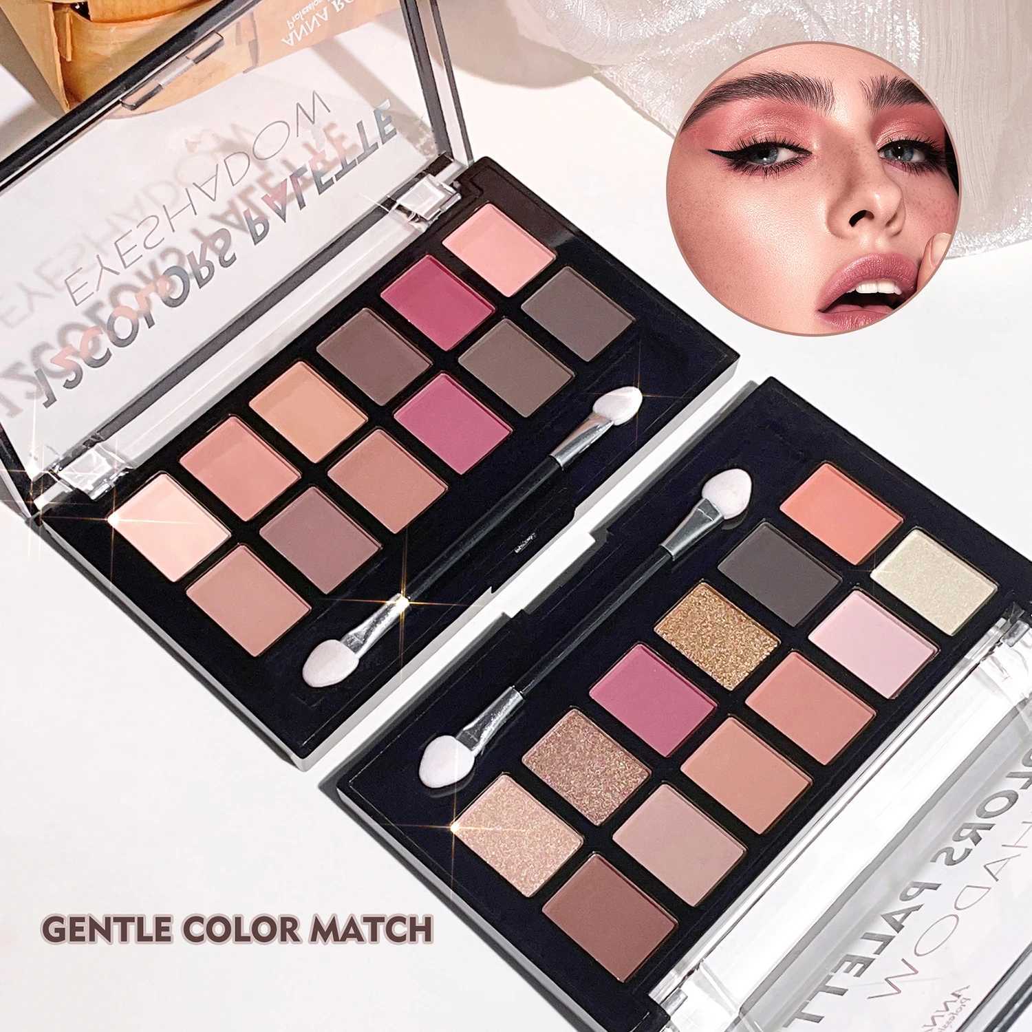 12-color eyeshadow palette large pan multi-color European and American style ins shimmer mashed potato matte eyeshadow palette W250520