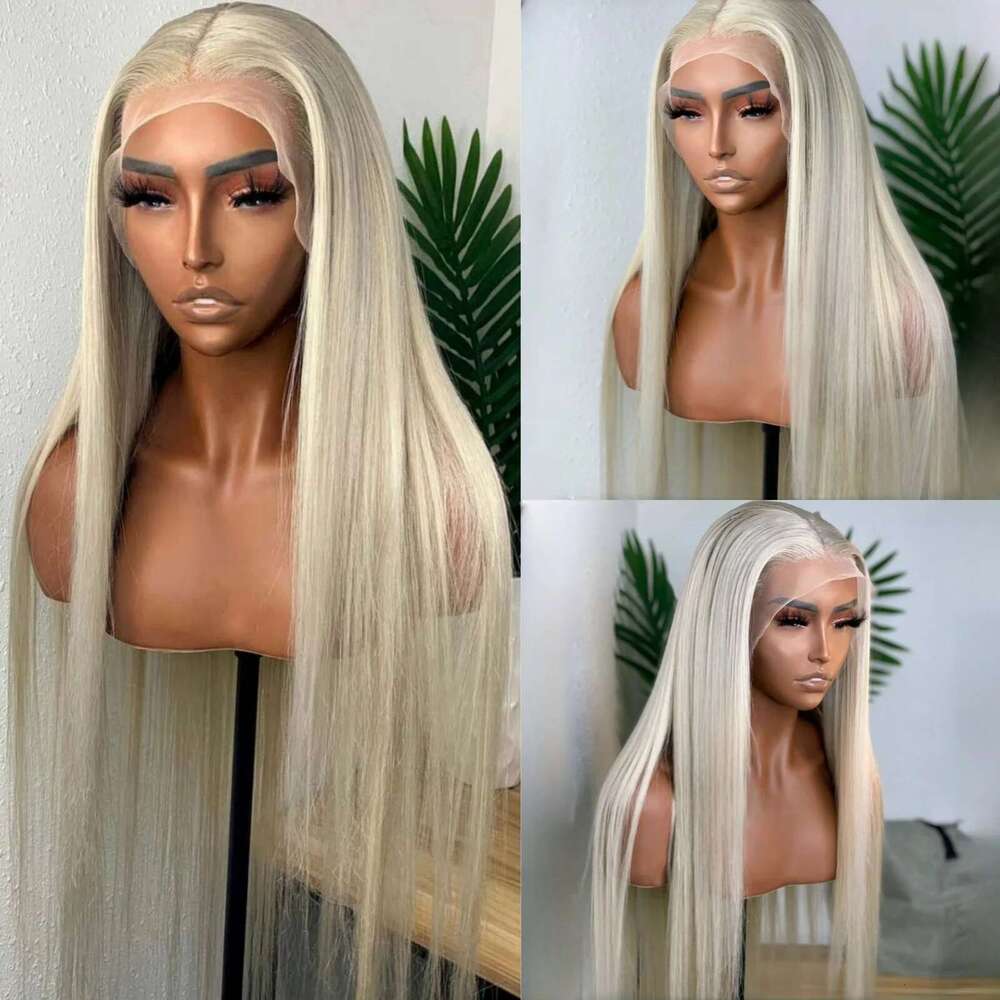 13X4 Dark Front Straight Synthetic Wig Long Green Colored Hair Lace Frontal Wigs for Women Heat Fiber
