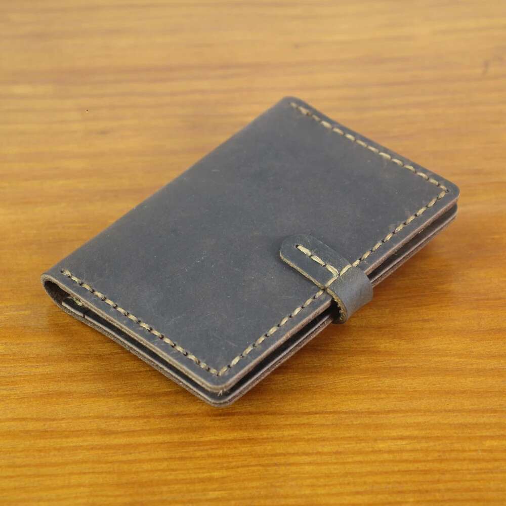 High Quality Handmade Genuine Holder Men Wallet ID Business Card Sleeve Leather Women Bifold Purse Small MC431