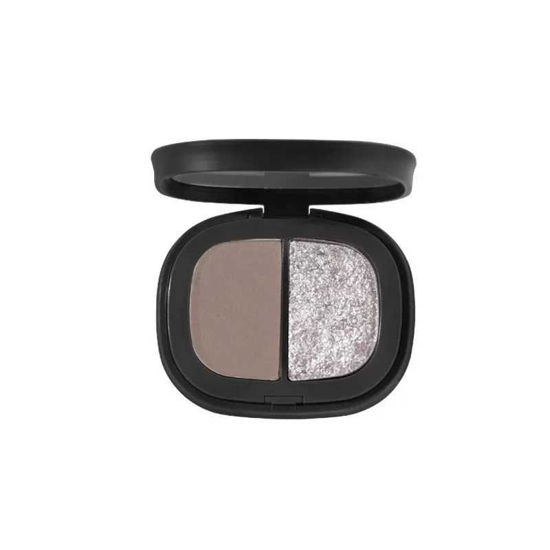 2 Colors Mini Eye Shadow Palette Matte Glitter Eyeshadow Pigments Waterproof Earth Color Shimmer Eye Shadow Portable CosmeticsXJ250520