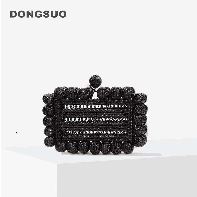Women Cane Bag Rattan Clutch Bag For Wedding Party Purse Summer Beach Wicker Handbag Designer 2024 New