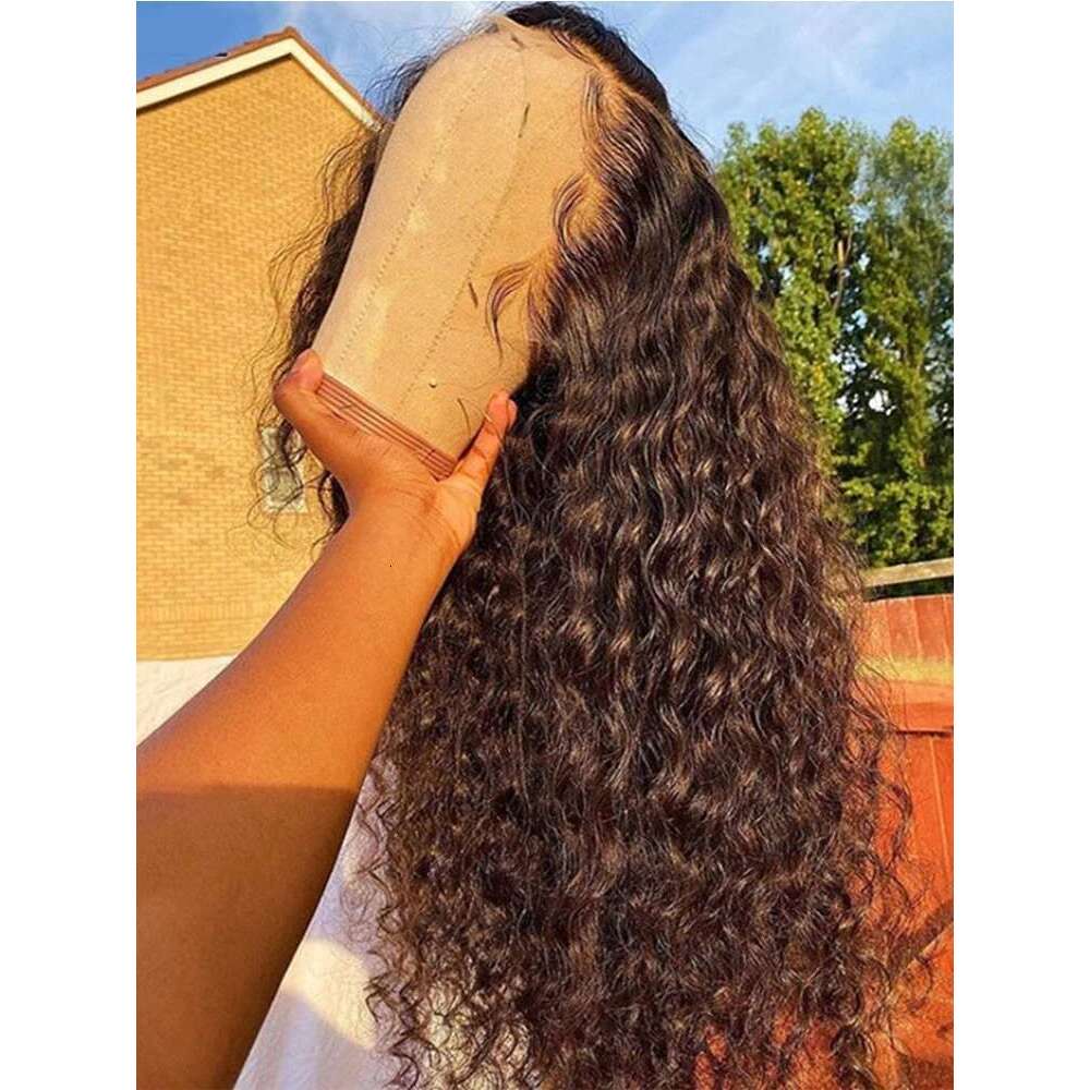 250 Density Transparent HD Human Hair Wig 30 32 40 Inch Deep 13x4 Curly Front 13x6 Water Wave Lace Frontal Wigs