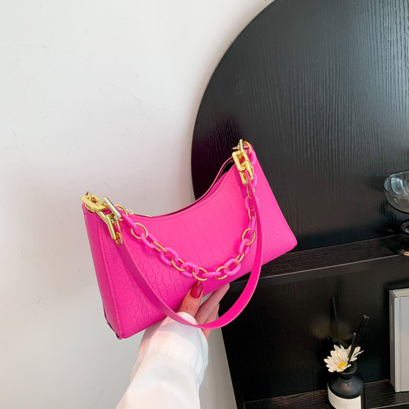 Free Delivery Designer Bag Solid Color Popular Simple Casual Autumn 2025 New Korean Version Fashionable Western Style Chain Shoulder Hand Held Armpit 