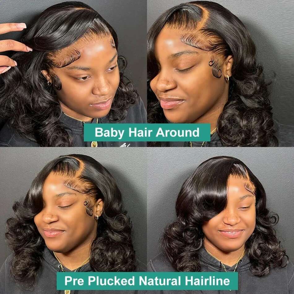 Spiral Curl 13x4 Lace Frontal Wigs Glueless Short Deep Bob Wig Bouncy Curly Loose Wave Remy Human Hair Natural