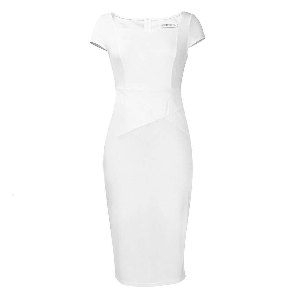 Women's Wear D3195 Women's Summer New Style Commuter Short Sleeve Wrap Hip Office Dress