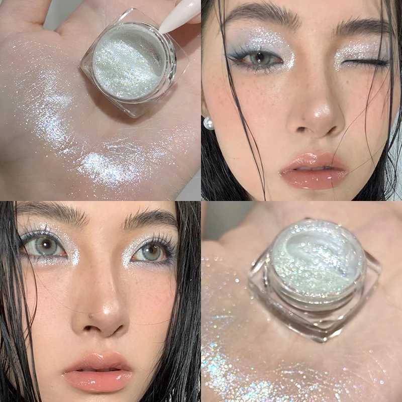 Diamond Purple Liquid Gel Eyeshadow Pearl Glitter Body Highlighter Sequins Monochrome Shimmer Brighten High Gloss Quick DryingXJ250520