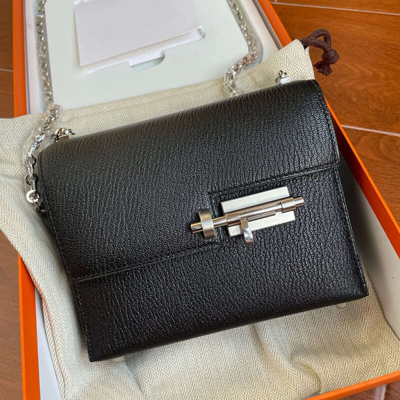 Yang Mi s same chain pin new single shoulder crossbody leather women bag small square toe cover layer cowhide simple