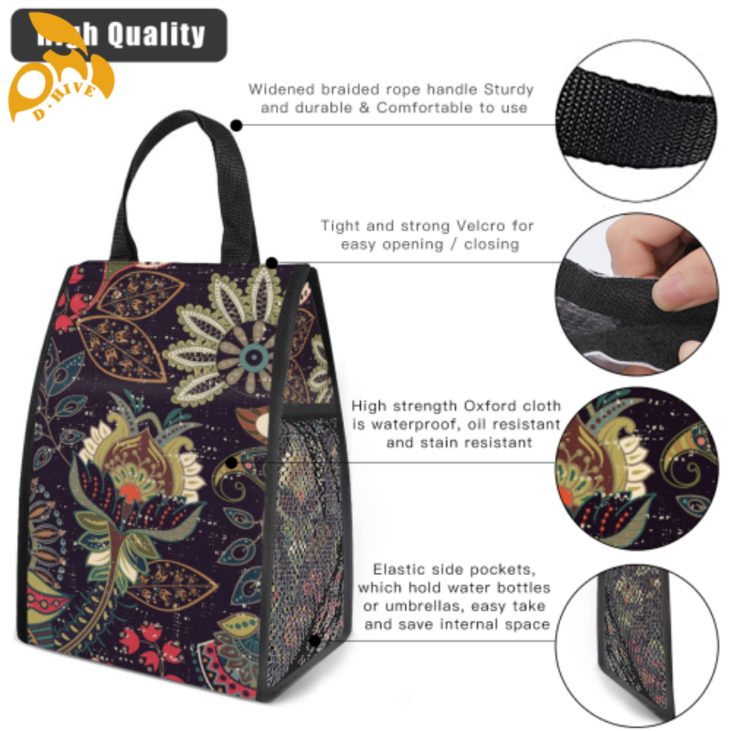 Free delivery of lightweight, high-quality insulated lunch bags in beige, black custom-made by top designers for sadults.