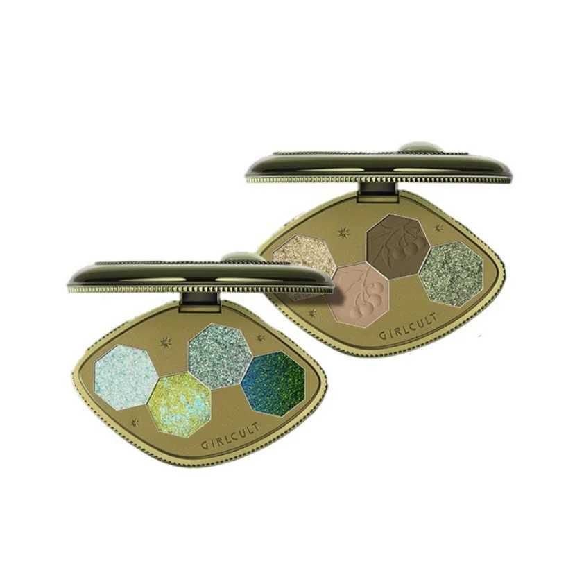 Girlcult Matte Makeup Eyeshadow 4 Color Chameleon Smoke Shimmer Glitter Eyeshadow Highly Pigmented Eye Palette Natural Colors W250520