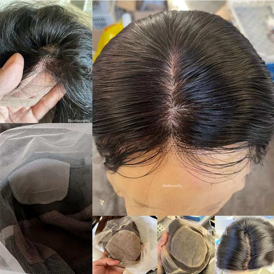 Loose Wavy 5x5 Top Malaysian Pre Plucked Glueless Silk Base Full Lace Human Wig Baby Hair