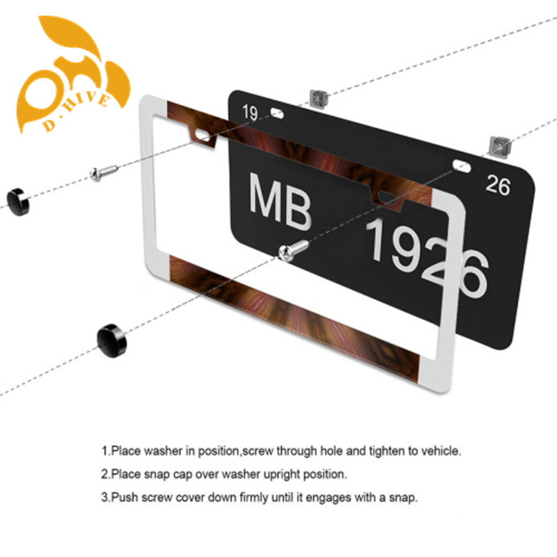 Free Shipping new designer customized Exterior Accessories License Plate Frames fashion Flat hole license plate holder