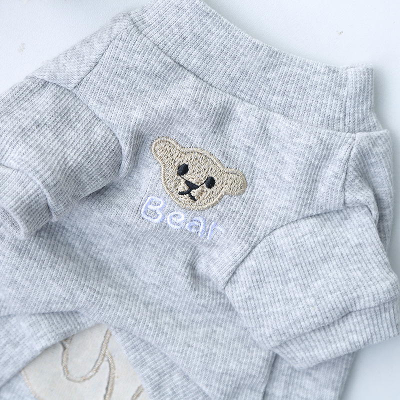 Basic Dog Hoodie, Soft and Warm Dog Sweater with Embroidered Little Bear, Dog Winter Coat, Cold Weather Clothes Sweatshirt for Small Medium Dogs Puppy