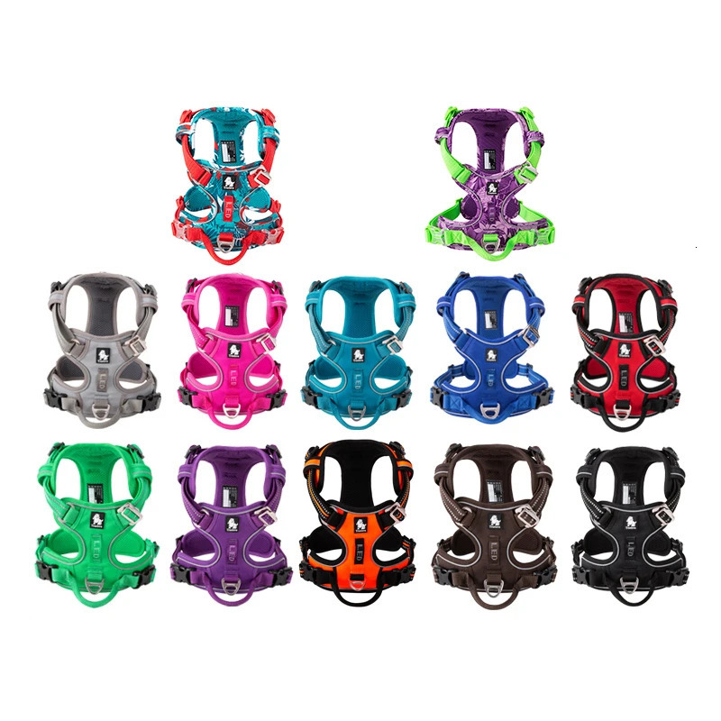 Truelove Pet Reflective Nylon Dog Harness No Pull Adjustable Medium Large Naughty Dog Vest Safety Vehicular Lead Walking Running 250512