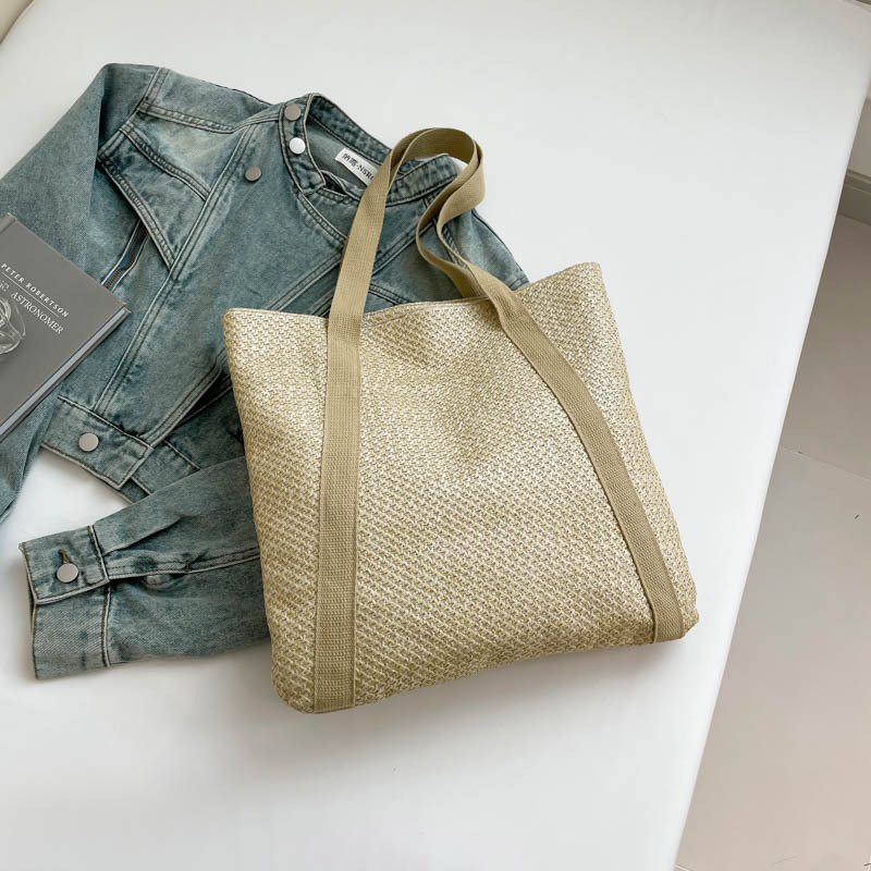 Free Delivery Designer Bag 2025 Fashion Straw Women's Versatile Large Capacity Commuter Shoulder Tote Beach Woven Bag Luxury8520