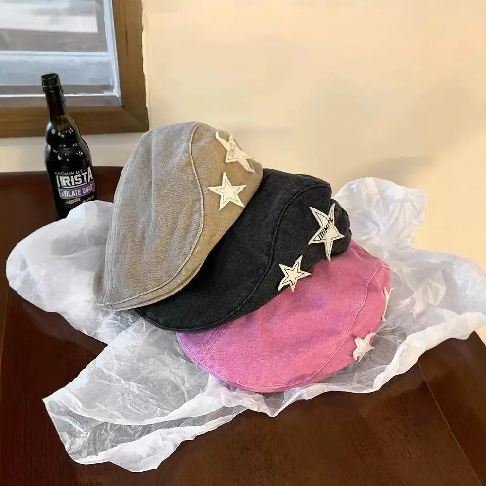womens fashion hat American retro star-shaped casual simple and versatile beret painter hat 250520
