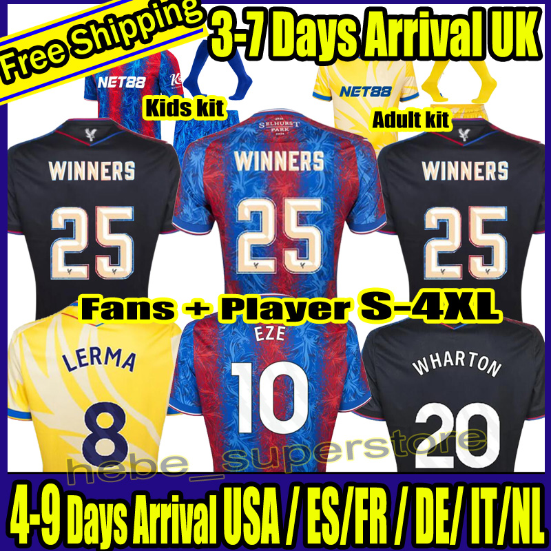 S-4XL 24 25 26 PaLaCeS Soccer Jersey KAMADA EZE DOUCOURE MUNOZ LERMA GUEHI MITCHELL SARR MATETA WHARTON RICHARDS cRyStals men kids Kits sock fans player Football Shirt
