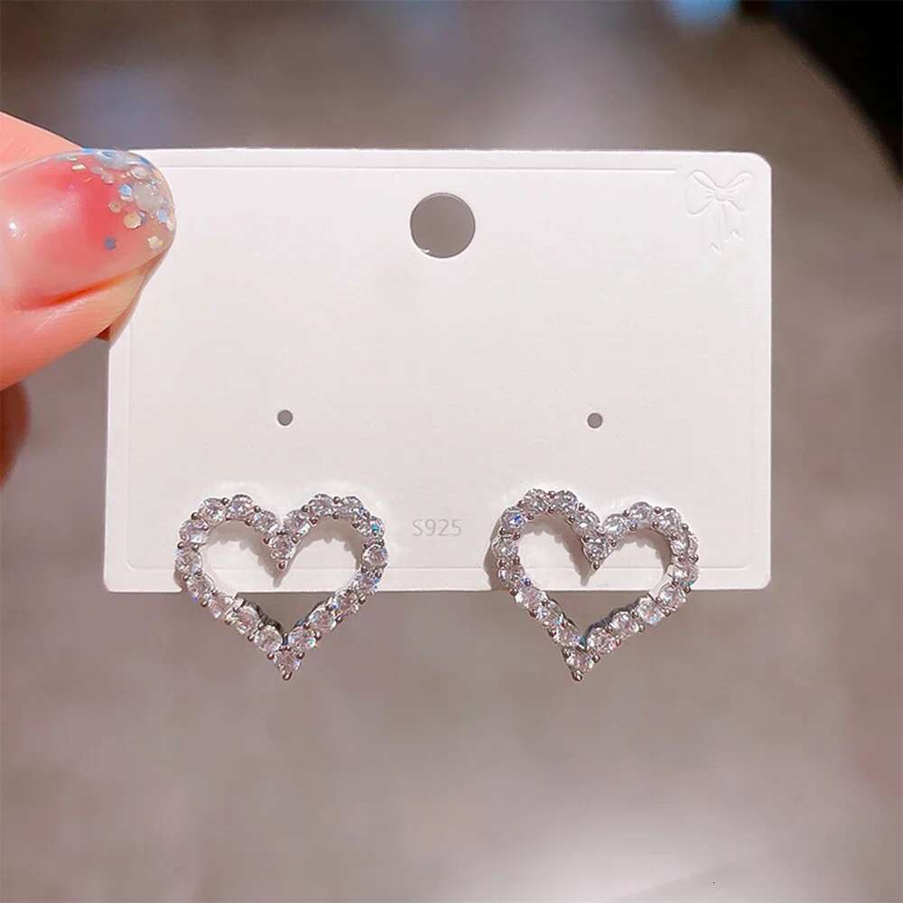 0.6/1.2cttw Heart Shape All Moissanite Stud Earrings for Women 925 Sterling Silver White Gold Plated Wedding Party Jewelry Gifts