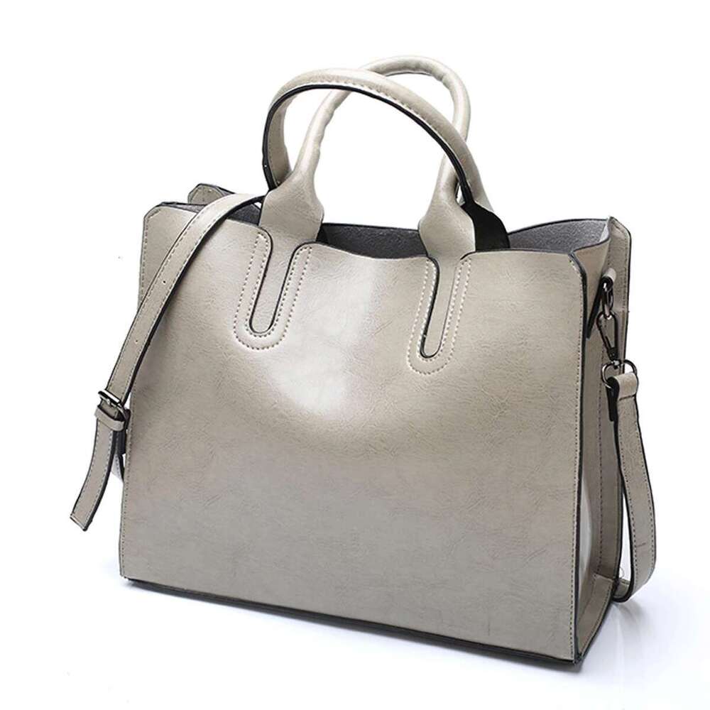 New Women's Business Casual Handbag Simple Retro Large Capacity Pu Leather Shoulder Crossbody Bag
