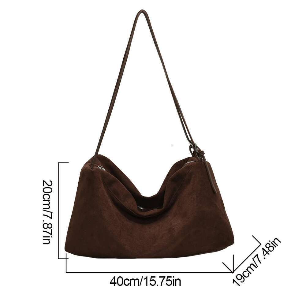 Women Suede Shoulder Autumn And Winter Vintage Women's Bag Large Capacity Retro Handbags Lady Casual Commuter Bags