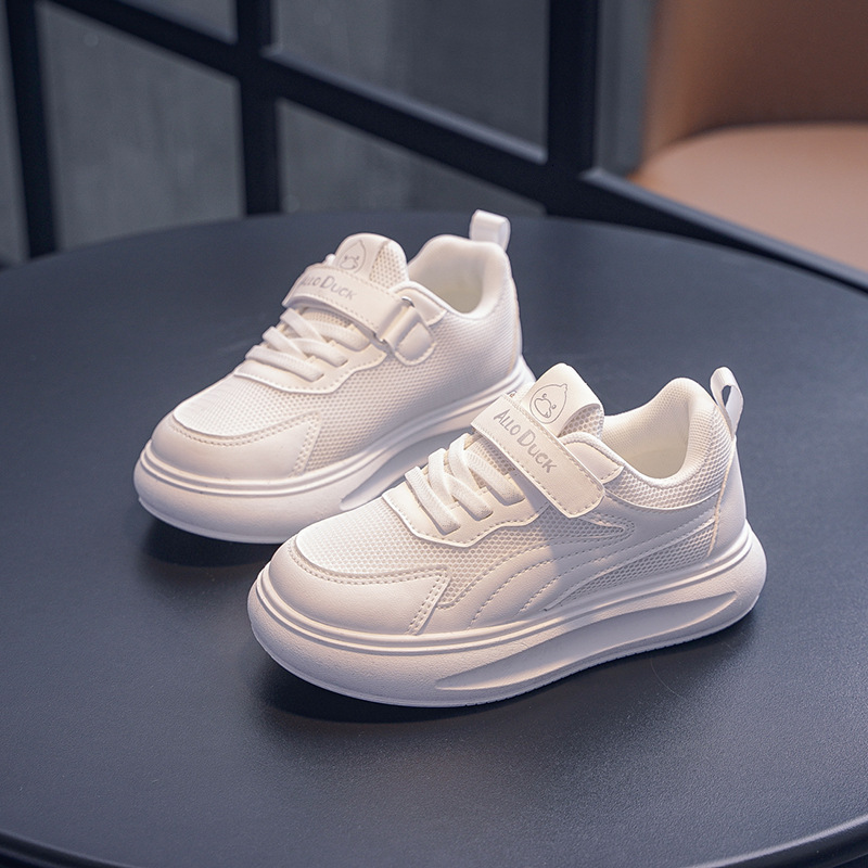 New children's shoes, white shoes, all season anti slip flat shoes, trendy shoes, little boys' mesh board shoes, casual shoes, versatile gir