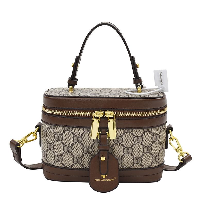 Free Shipping Designer Bag Hong Kong Style Retro Handbag New Womens Bag Cross-border Texture Shoulder Bag Diamond Grid Contrasting Crossbody Bag