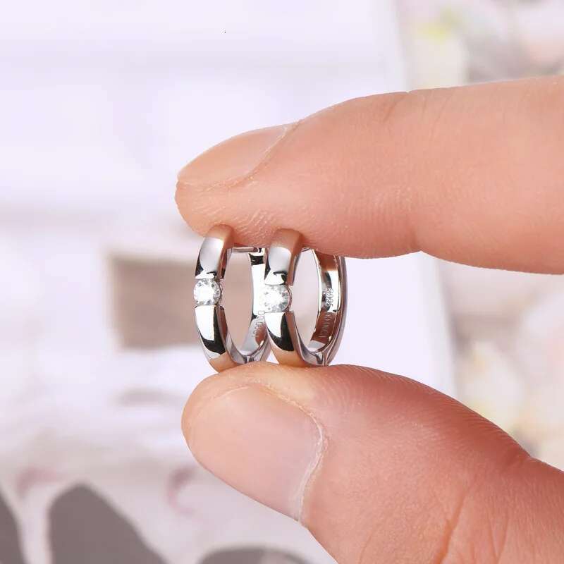 Moissanite Hoop Earrings for Women 2.5mm Round Women Moissanite Hoop Earrings Luxury Yellow Womens Moissanite Hoop Earring 2023