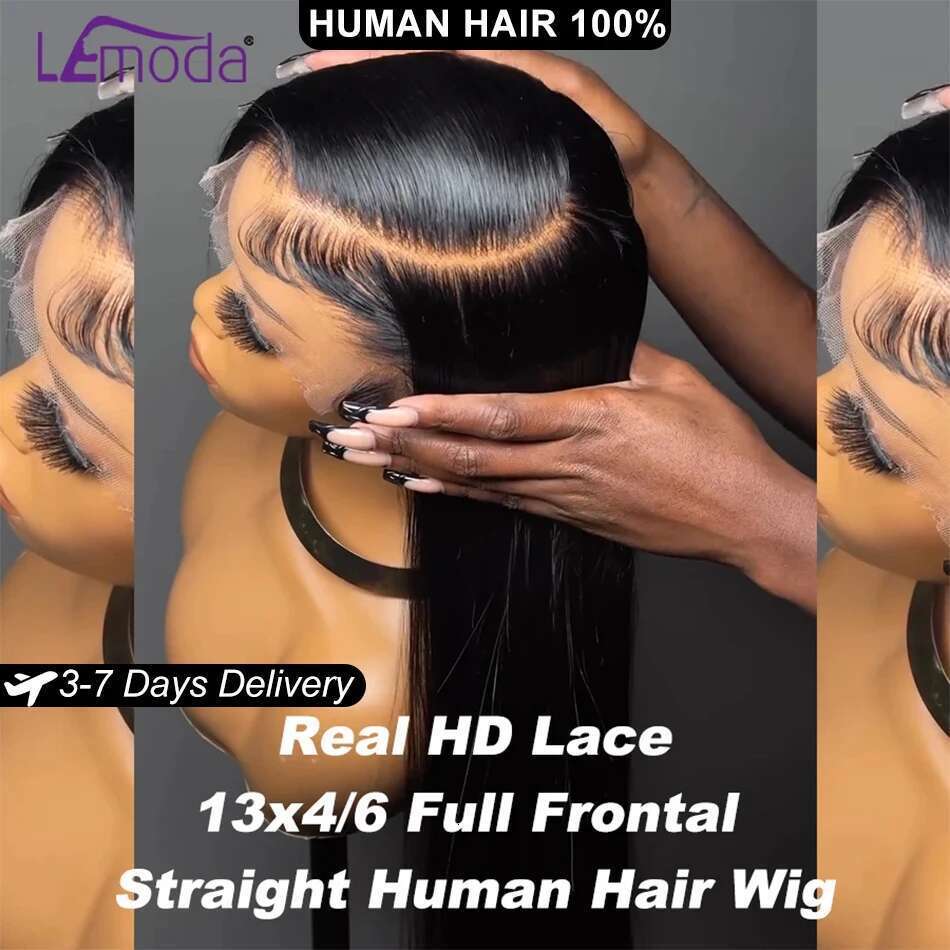 250 Density 13x6 Invisible Real HD 13x4 Full Frontal Lace Wig Straight Pre Plucked Virgin Human Hair