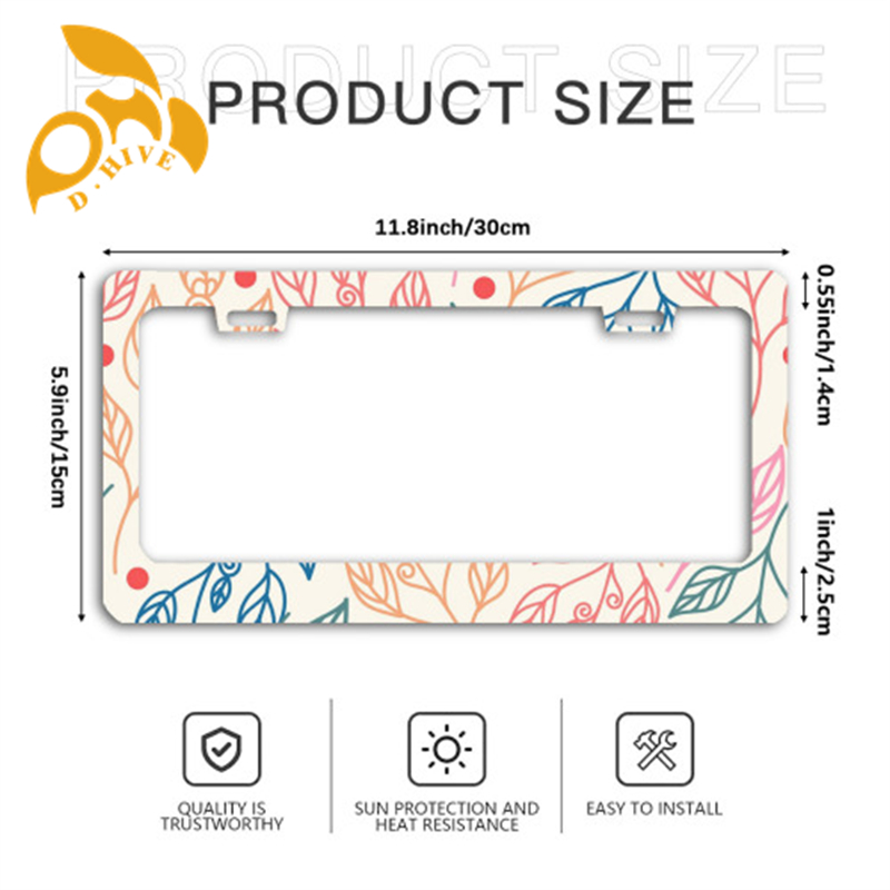 Free Shipping new designer customized Exterior Accessories License Plate Frames printing Flat hole license plate holder