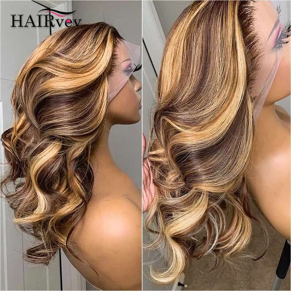 Highlight Body Wave Brazilian Human Hair Wigs For Black Women 13x4 Honey Blonde Front 13x6 HD Lace Frontal Wig Sale