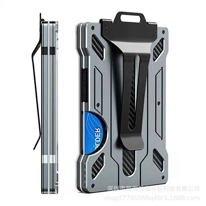 EDC wallet outdoor card clip practical tactics mens wallet aluminum metal mens fashion wallet mini smart magic wallet 241125
