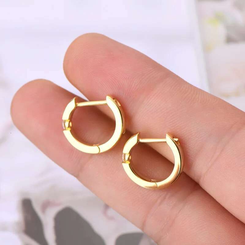 Moissanite Hoop Earrings for Women 2.5mm Round Women Moissanite Hoop Earrings Luxury Yellow Womens Moissanite Hoop Earring 2023