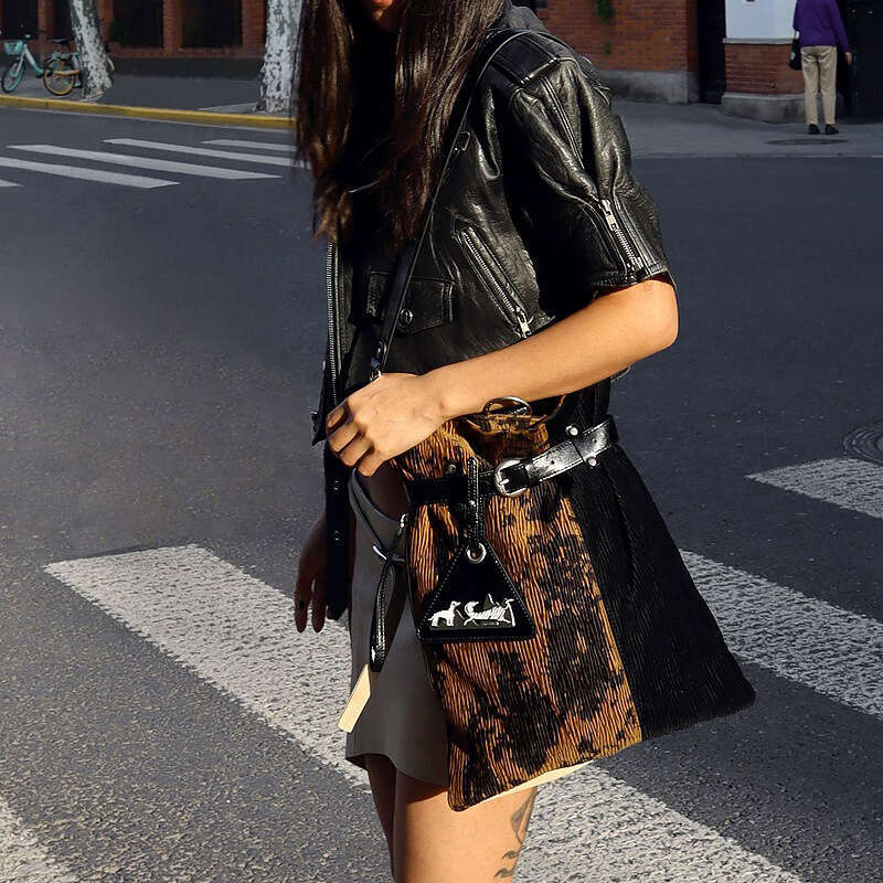 Women's bag designer new drawstring velvet patchwork backpack niche design shoulder bag, high-end fashion shoulder bag