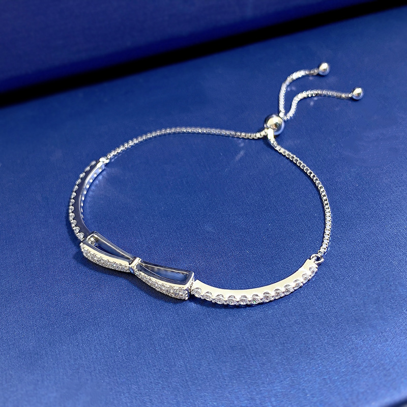 New S925 Silver Full Diamond Butterfly Bracelet for Women, Adjustable and Elegant for Fashionable Occasions