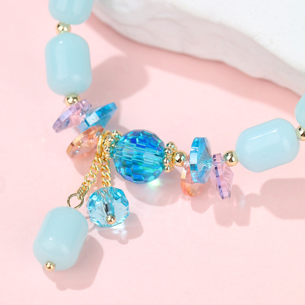 Temple fairy sweet forest style bracelet, navy blue treasure crystal, luminous stone, couple's accessory