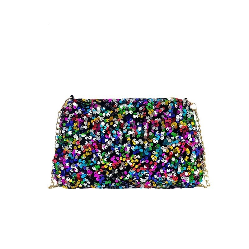 High quality brand high-quality new style sequins 2025 niche texture single shoulder temperament simple chain small square bag free delivery designer 