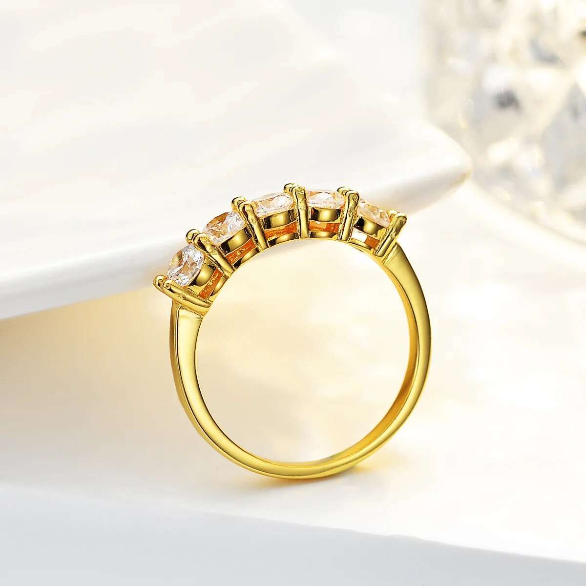 D Color Women Moissanite Ring s925 Silver 4mm Moissanite Row Ring for Women Luxury Yellow Women Full Moissanite Rings 2023