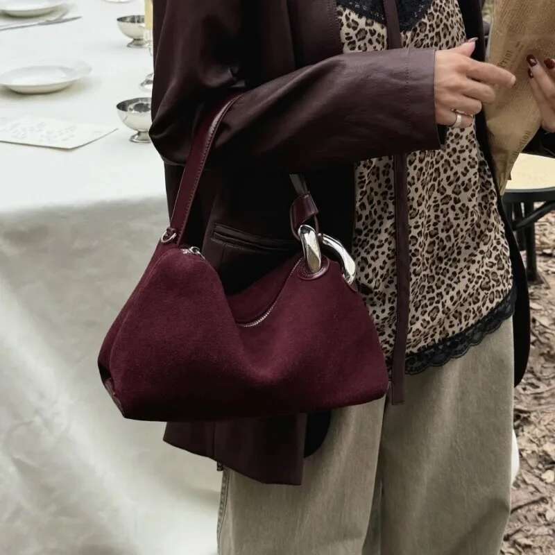 Frosted Suede Tote Bolsos Mujer New Commuter Hand Bag Niche Design Sac Femme Crossbady Shoulder Bags Advanced Sense Bolso