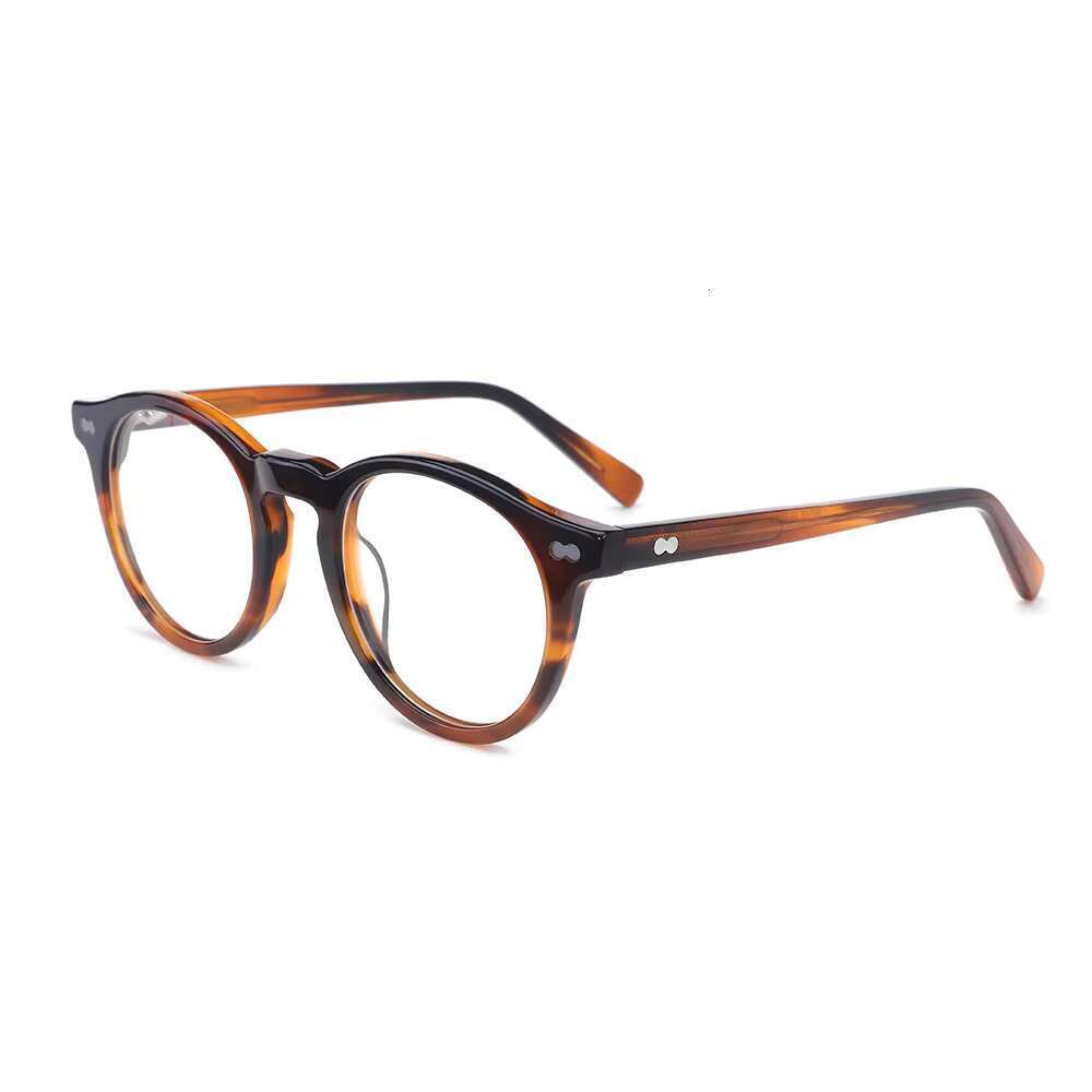 New high-end classic round lightweight luxurious for men, acetate fiber jewelry optical eyeglass frame