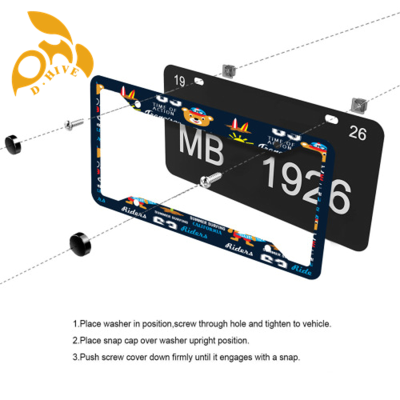 Free Shipping new designer customized Exterior Accessories License Plate Frames printing Four holes