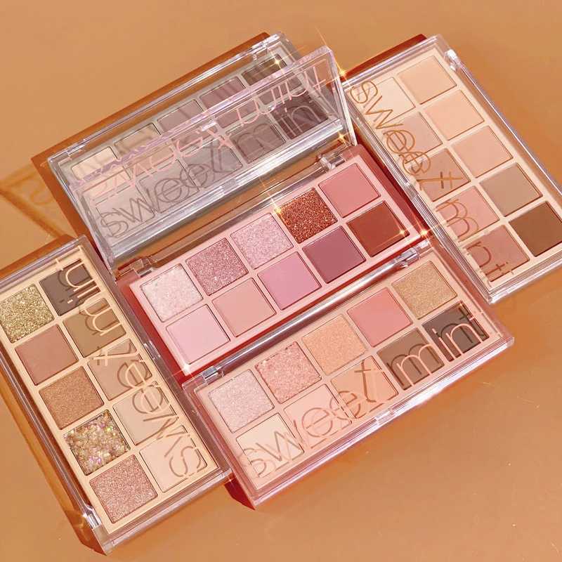 Summer Shimmer Eyeshadow Makeup Palette 10 Colors Nude Glitter Pigments Eye Shadows Palette Waterproof Korean Cosmetics New W250520