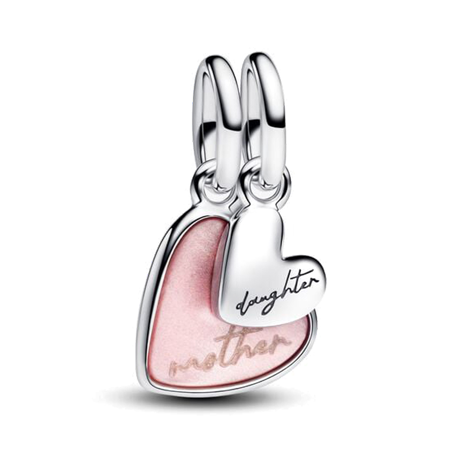 2025 New Desgin Mother's Day Series Splittable Mother & Daughter Dangle Charm Fit Original Pan Charms Bracelet Necklace DIY Women Fine Jewelry Gi
