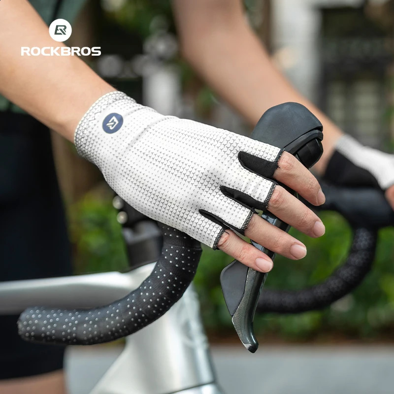 ROCKBROS Half Finger Gloves Summer Bicycle AntiSlip ShockAbsorbing Cycling Fingerless Breathable Gym 250515