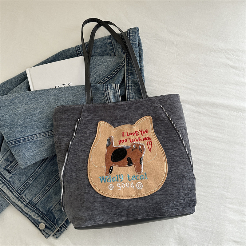 Free Delivery Designer Bag Biscuit Cat For Women In Autumn 2025 New Trendy College Style Tote Korean Large Capacity Single Shoulder Backpack Luxury Ba
