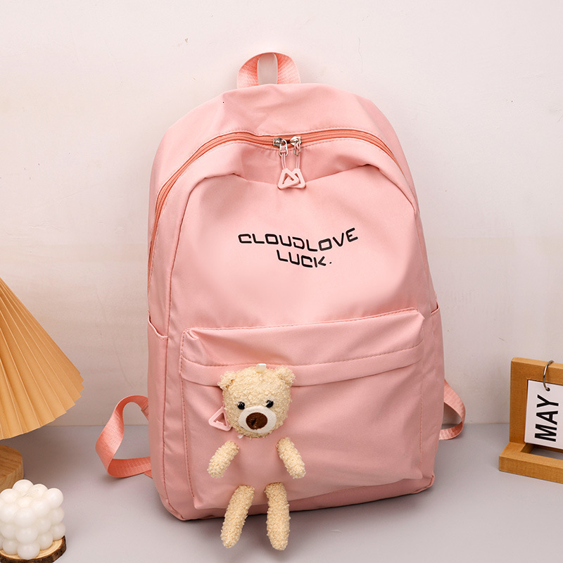 Free Delivery Designer Bag Sweet Bear Fashionable Primary Secondary School Student Large Capacity Simple Men's And Women's Versatile Niche B